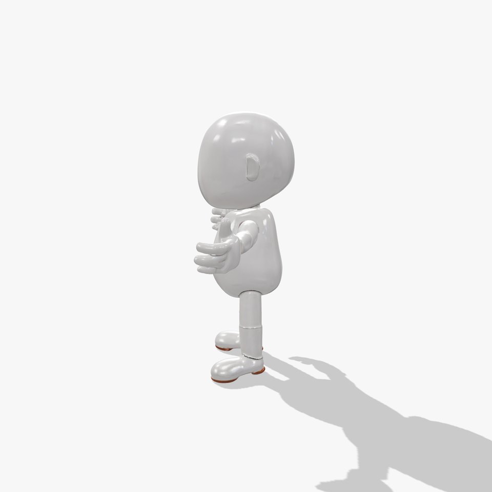 Minimalistic Character Model Rigged and Animated